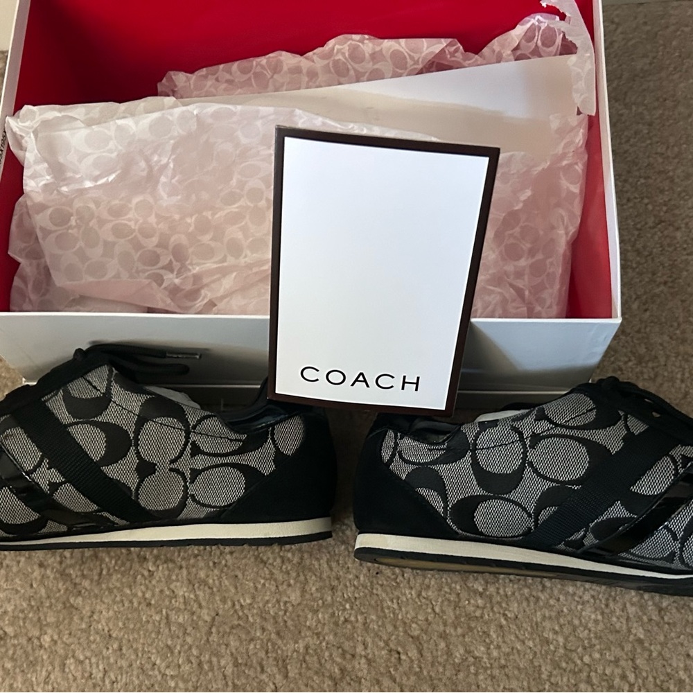 Coach Monogram Black and Gray Sneakers